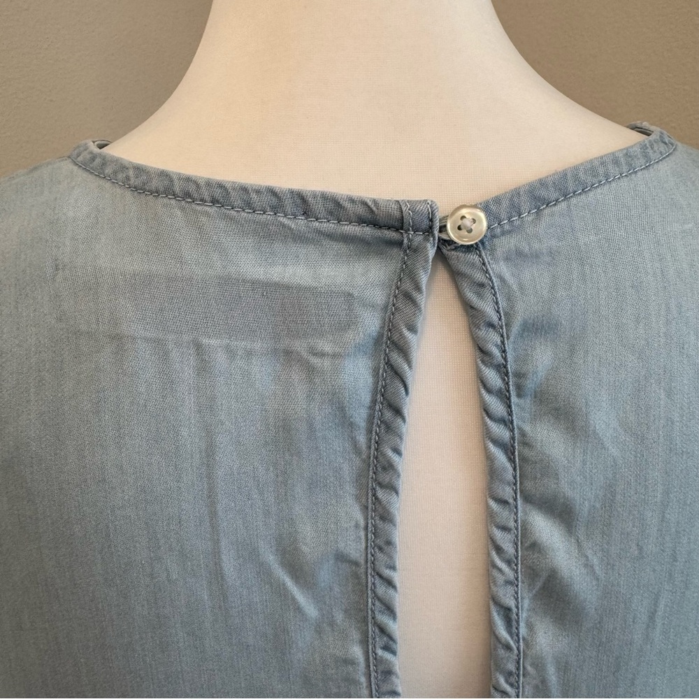 ASOS Light Blue Midi Dress with Long Puff Sleeves Size 12 - Picture 7 of 9